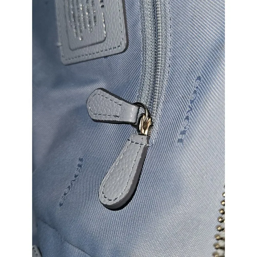 COACH Nolita Blue Floral Print Pebbled Leather Satchel Tote Shoulder Bag 37176 - Picture 15 of 16